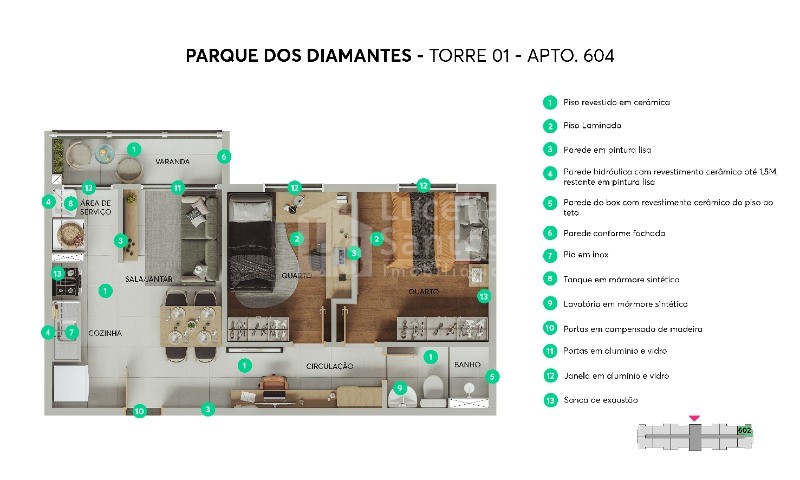 Apartamento à venda com 2 quartos, 37m² - Foto 13