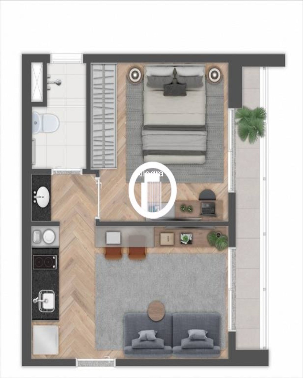 Apartamento à venda com 1 quarto, 31m² - Foto 2