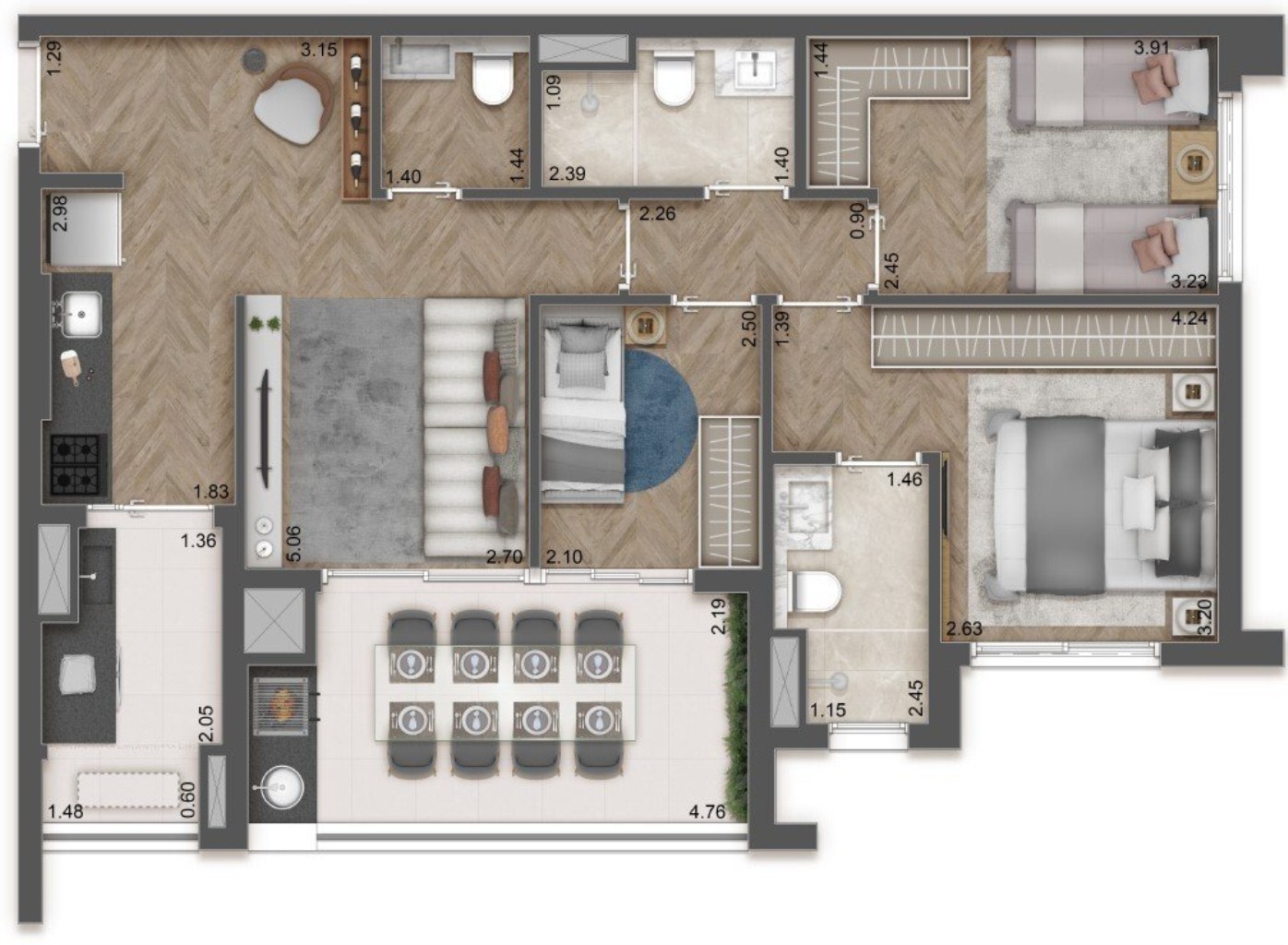 Apartamento, 3 quartos, 82 m² - Foto 34