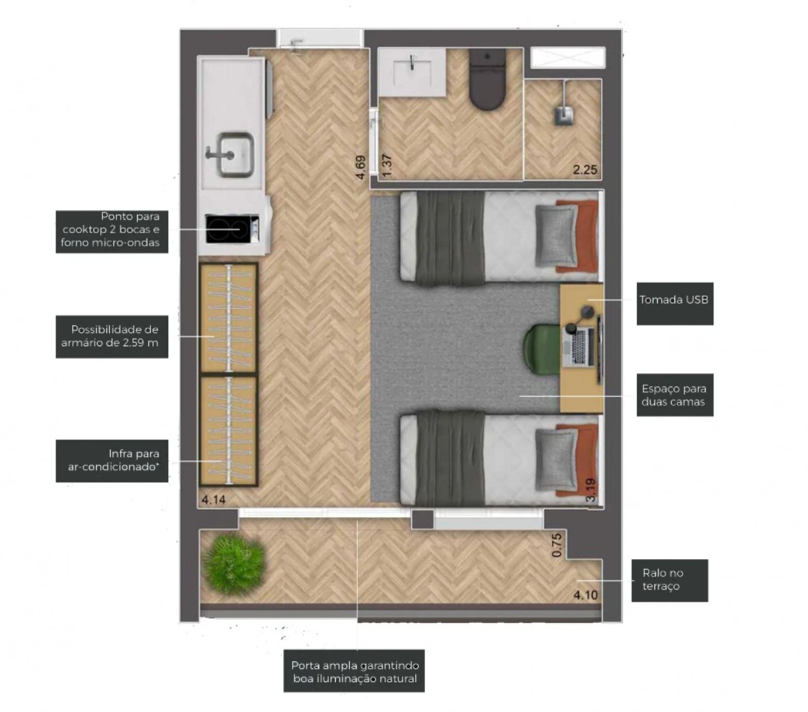 Apartamento à venda com 1 quarto, 26m² - Foto 25