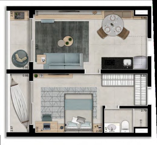 Apartamento, 1 quarto, 45 m² - Foto 14