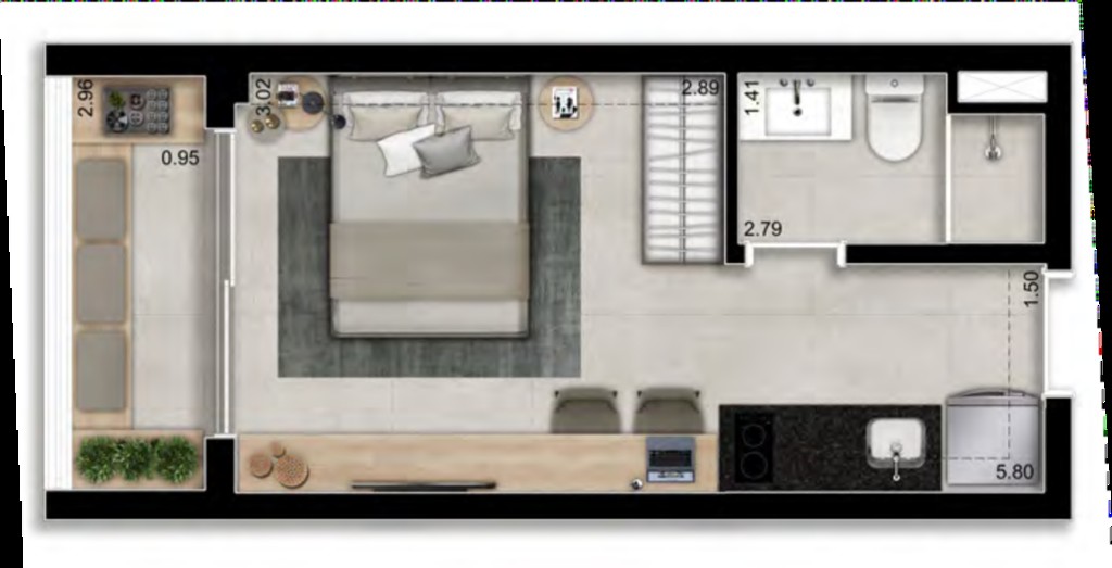 Apartamento, 1 quarto, 45 m² - Foto 12