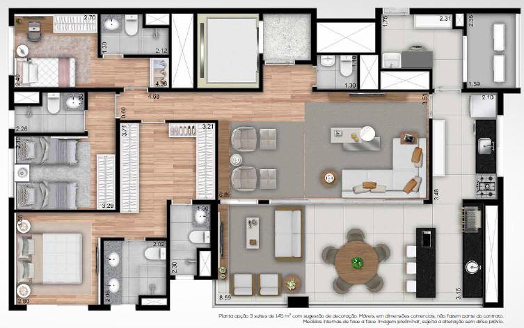 Apartamento, 4 quartos, 146 m² - Foto 3
