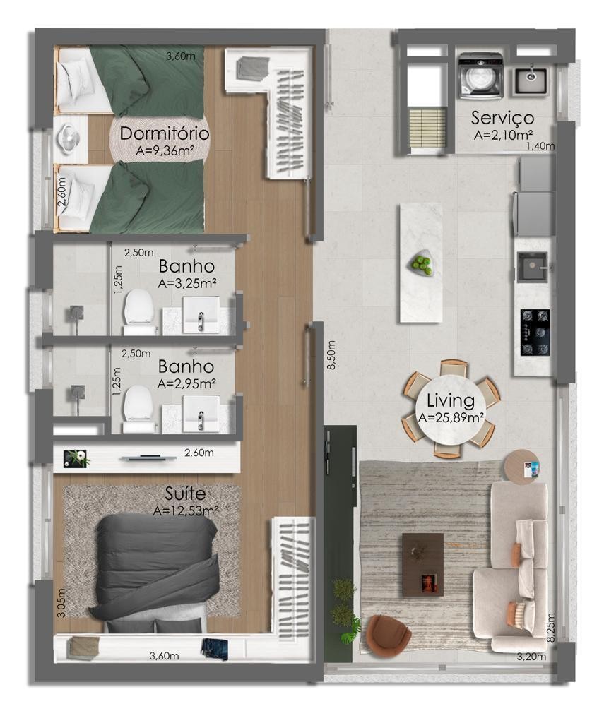 Apartamento à venda com 2 quartos, 65m² - Foto 2