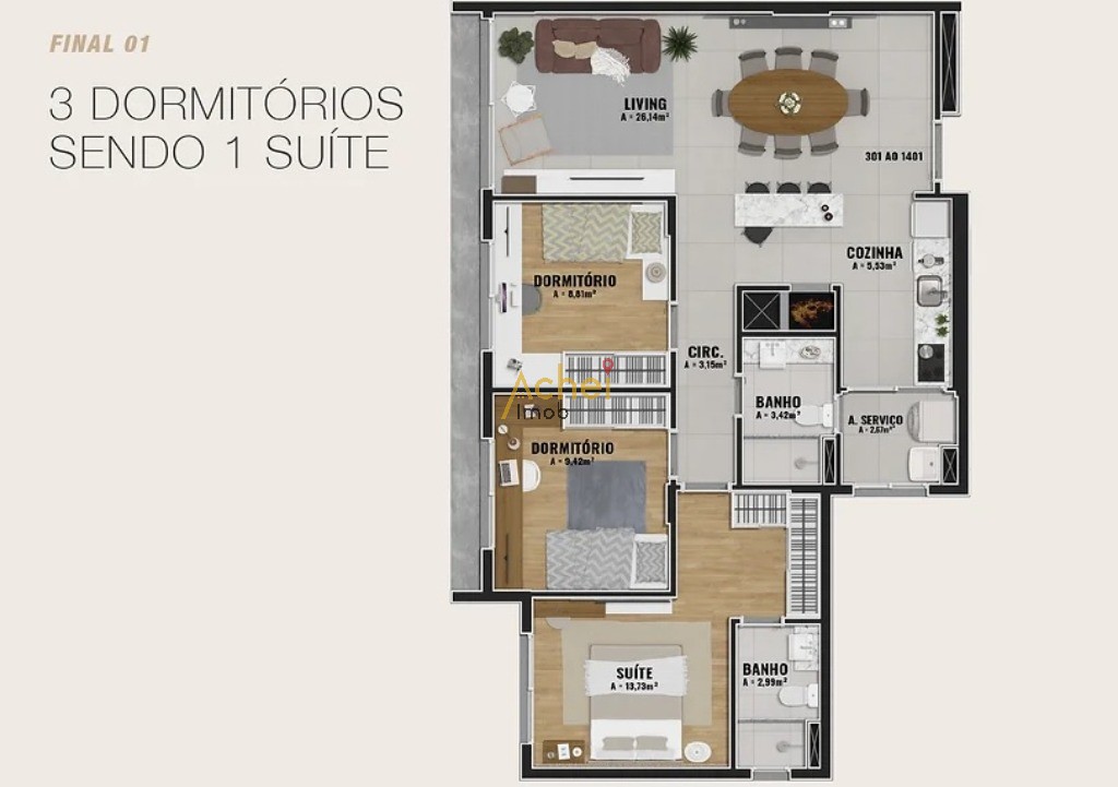 Apartamento à venda com 3 quartos, 90m² - Foto 4