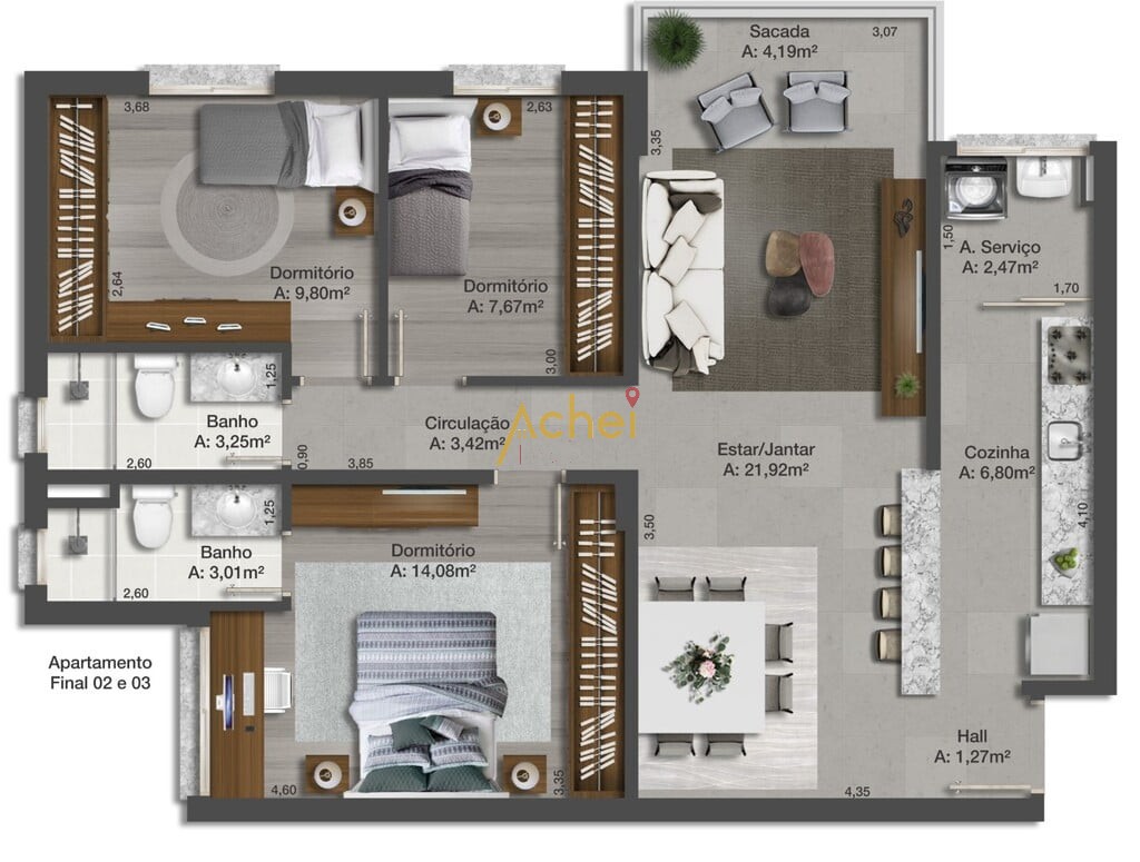 Apartamento à venda com 3 quartos, 91m² - Foto 54