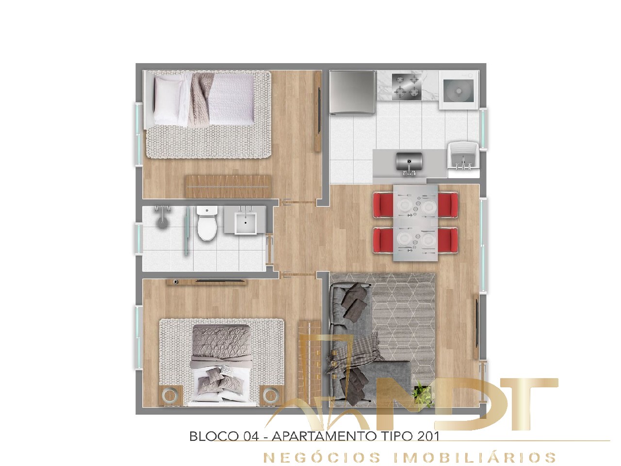 Apartamento à venda com 2 quartos, 51m² - Foto 2