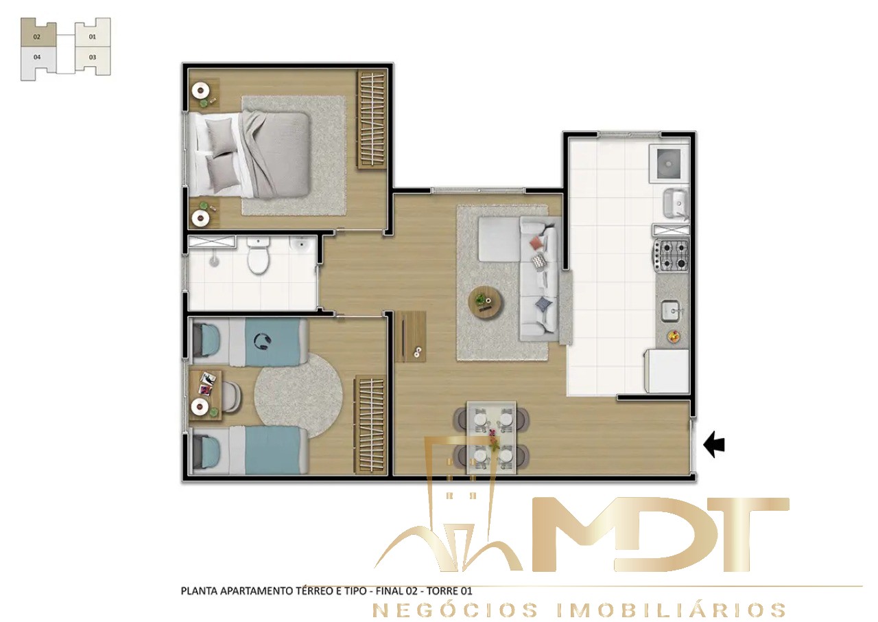 Apartamento à venda com 2 quartos, 47m² - Foto 12