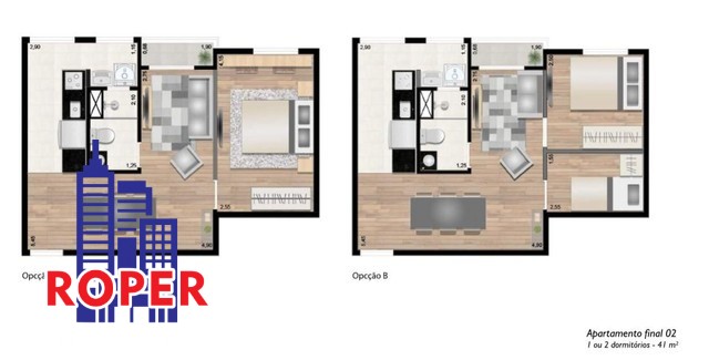 Apartamento à venda com 2 quartos, 41m² - Foto 7