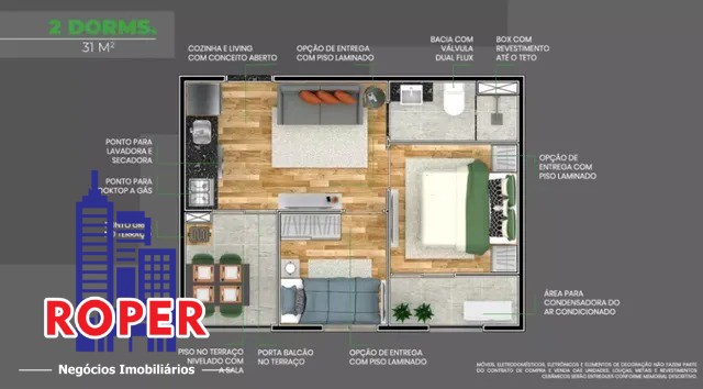 Apartamento à venda com 2 quartos, 30m² - Foto 12