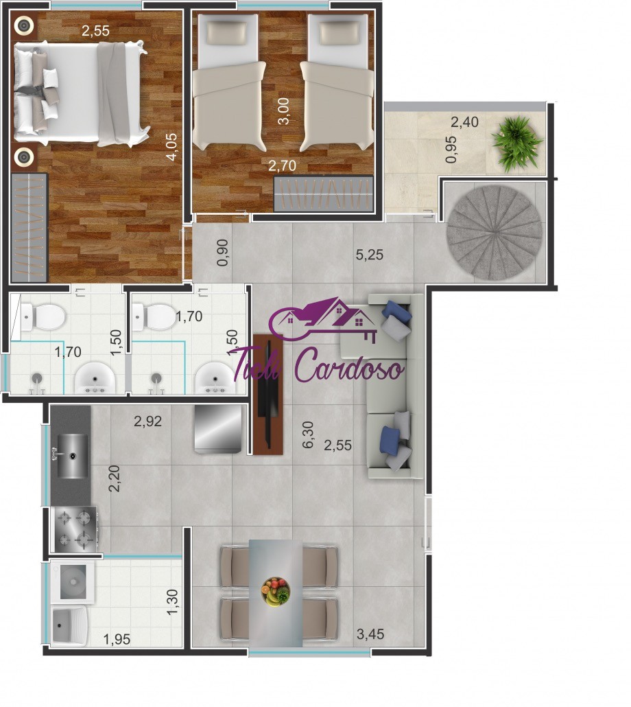 Apartamento à venda com 2 quartos, 63m² - Foto 3