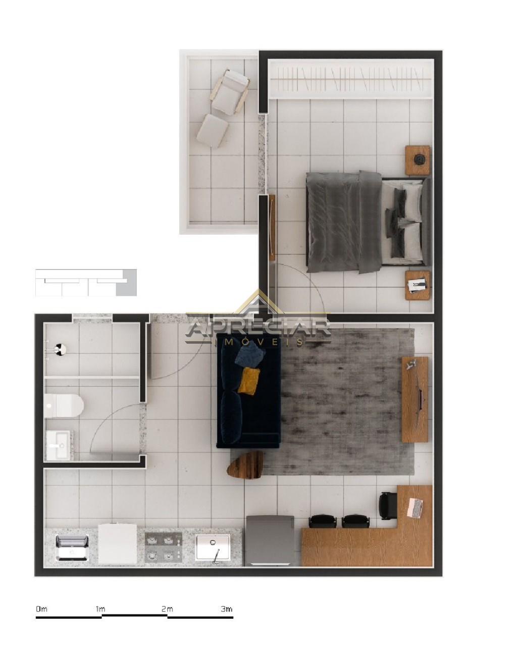 Apartamento à venda com 2 quartos, 42m² - Foto 7