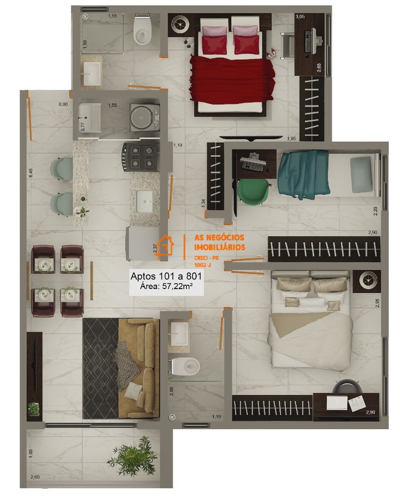 Apartamento, 2 quartos, 57 m² - Foto 4