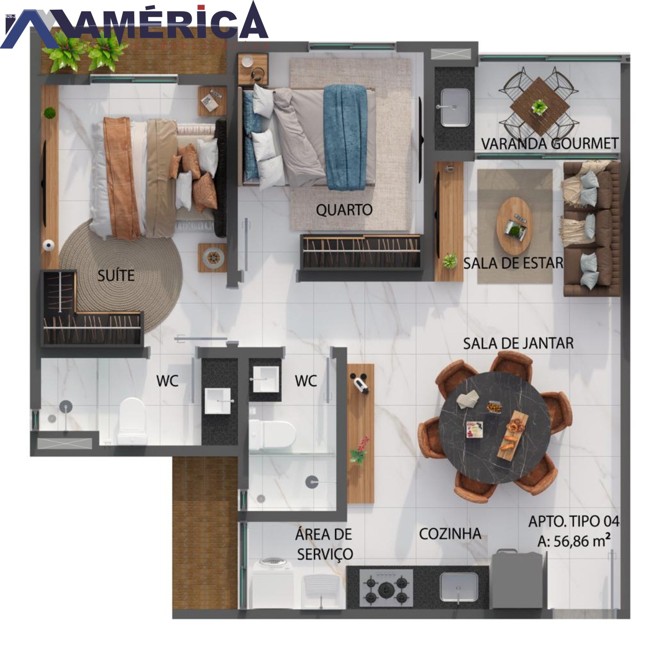 Apartamento à venda com 3 quartos, 69m² - Foto 3