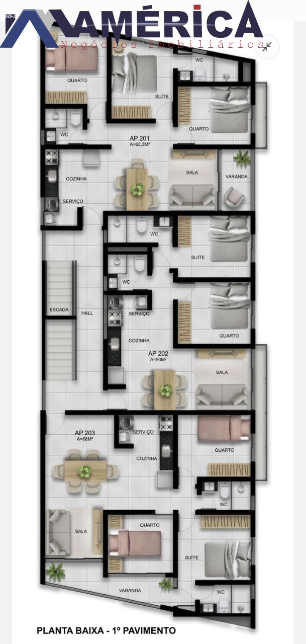 Apartamento à venda com 3 quartos, 62m² - Foto 3