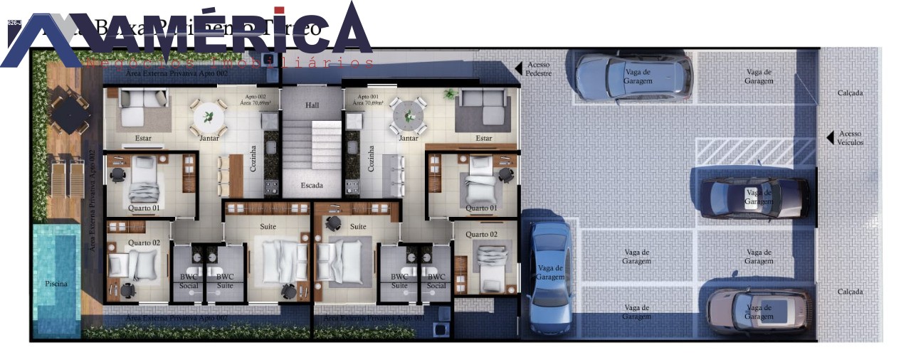 Apartamento à venda com 3 quartos, 70m² - Foto 3