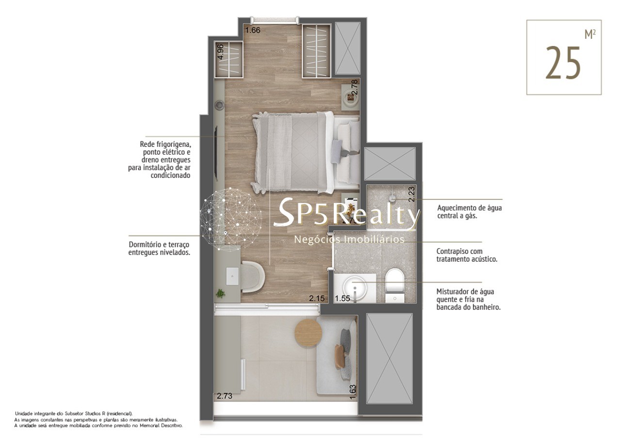 Kitnet-Studio, 25 m² - Foto 4