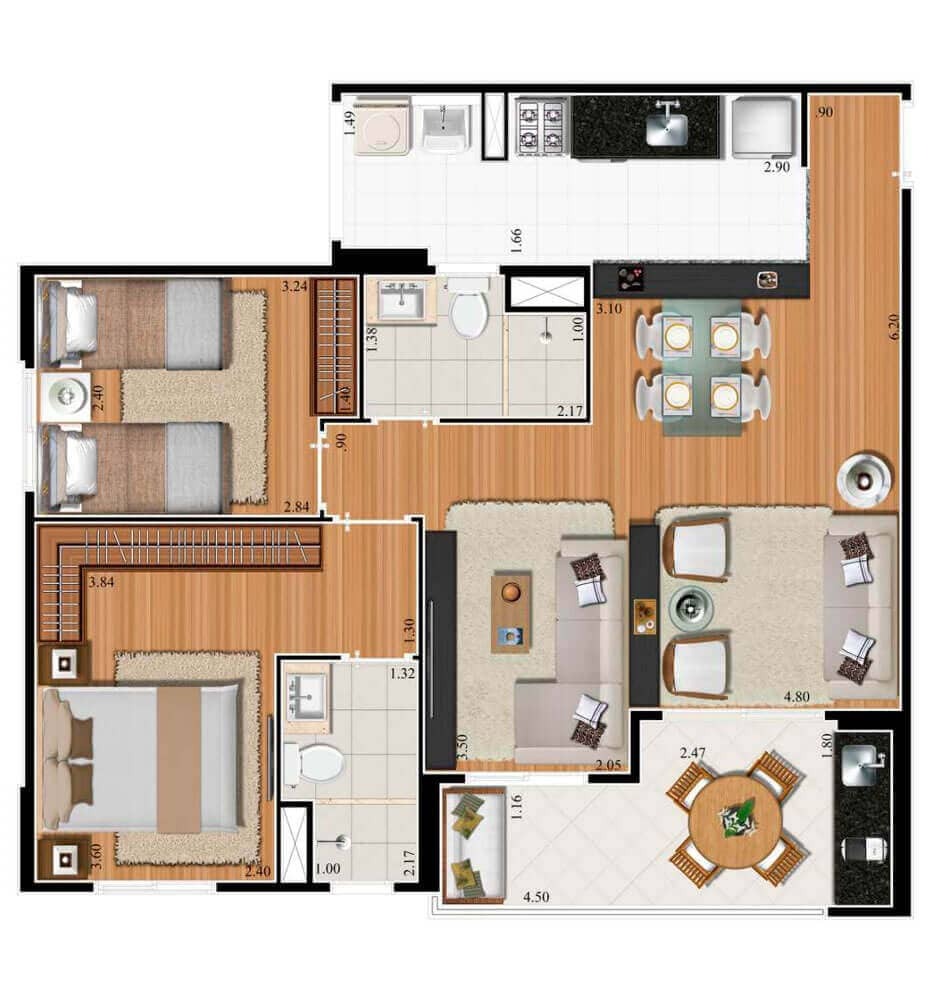 Apartamento à venda com 2 quartos, 69m² - Foto 18