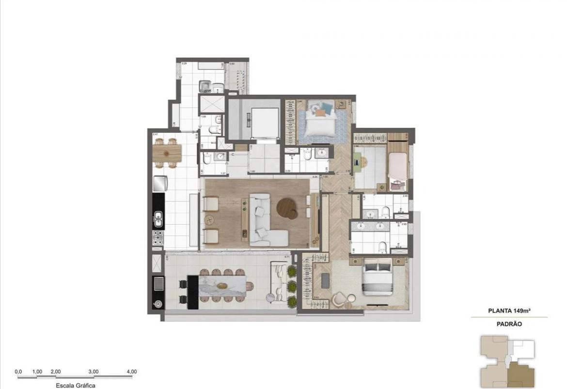 Apartamento à venda com 3 quartos, 149m² - Foto 8