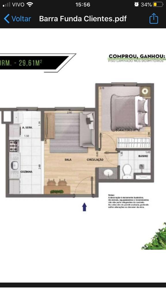 Apartamento à venda com 1 quarto, 30m² - Foto 9