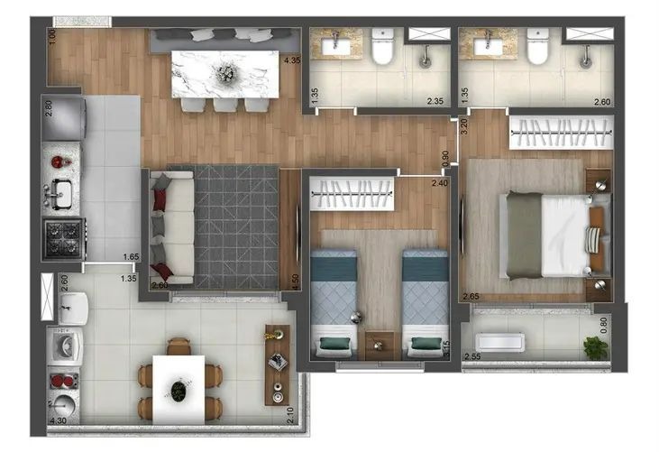 Apartamento à venda com 2 quartos, 65m² - Foto 7