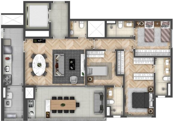 Apartamento à venda com 3 quartos, 125m² - Foto 22