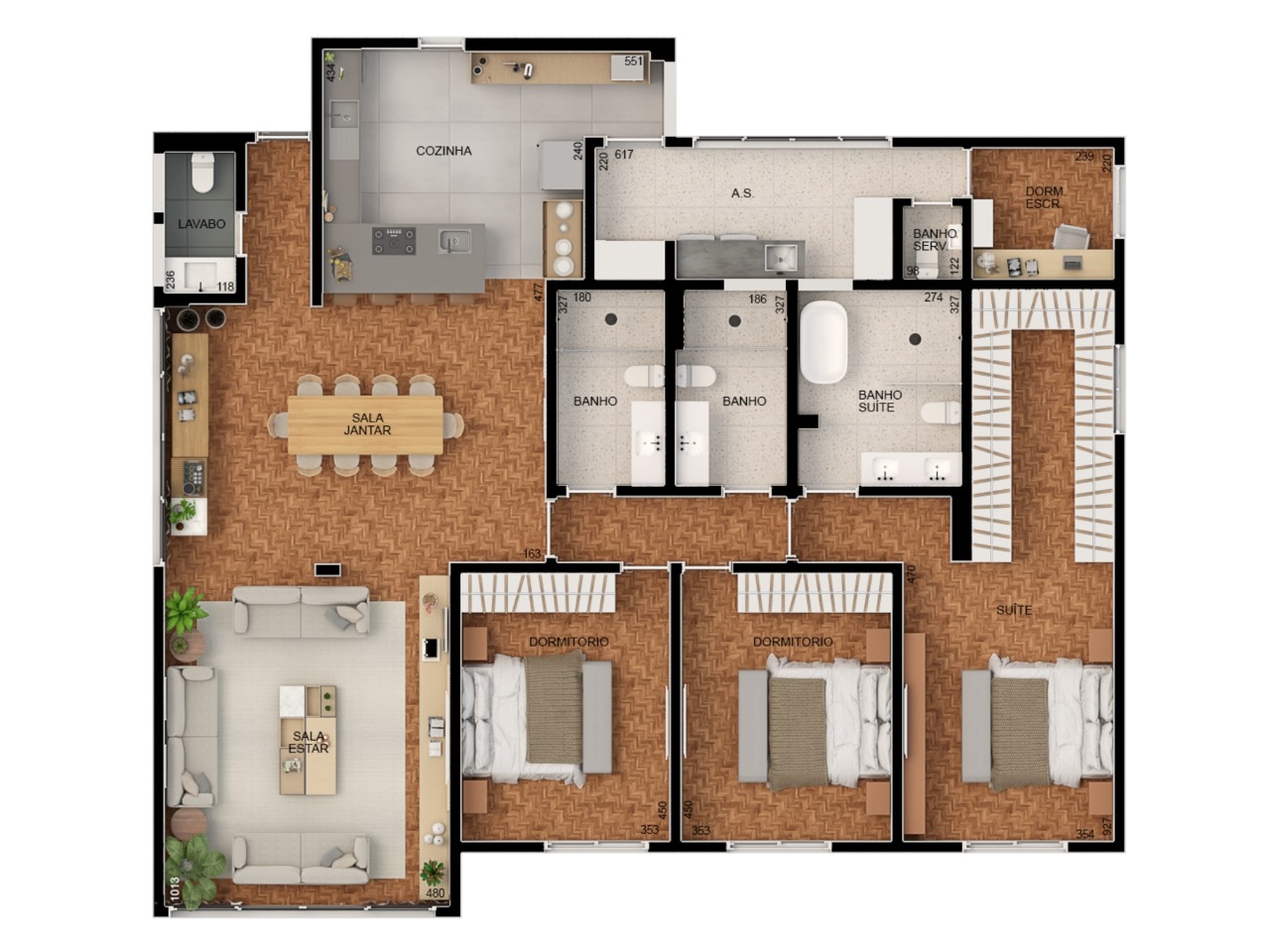 Apartamento à venda com 3 quartos, 220m² - Foto 2