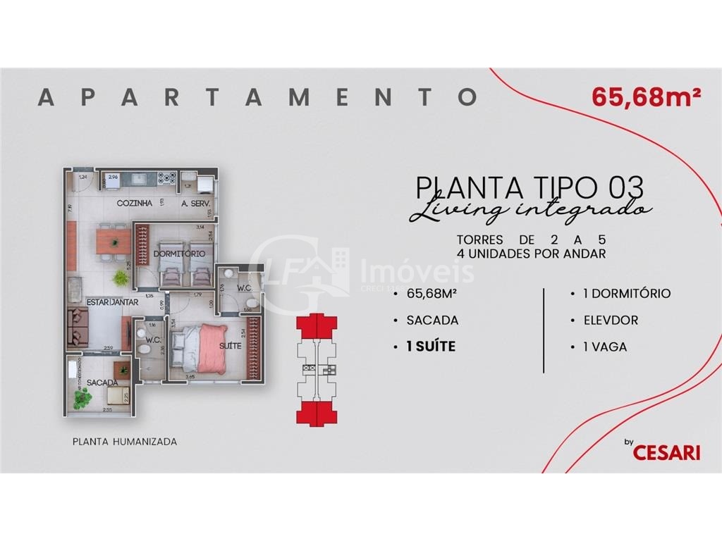 Apartamento à venda com 2 quartos, 53m² - Foto 9