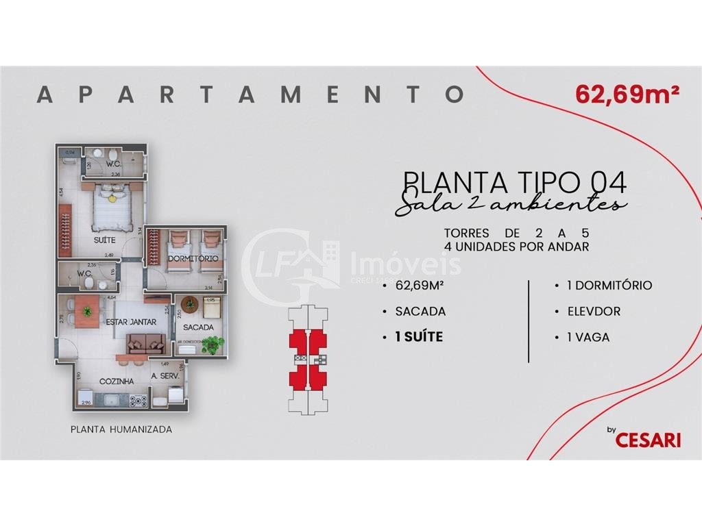 Apartamento à venda com 2 quartos, 53m² - Foto 10