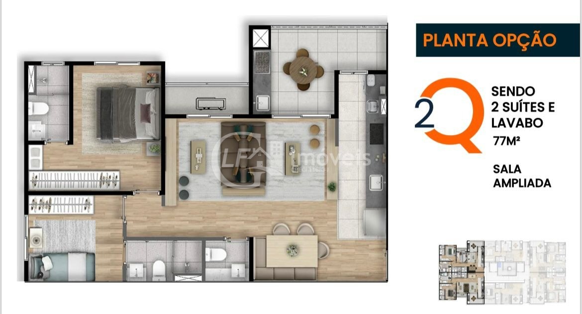 Apartamento à venda com 2 quartos, 77m² - Foto 27