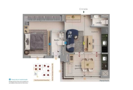 Lindo Apartamento Luxuoso de 47m² no Condomínio Vitra Nova Klabin Patriani - 5 Minutos do Metrô