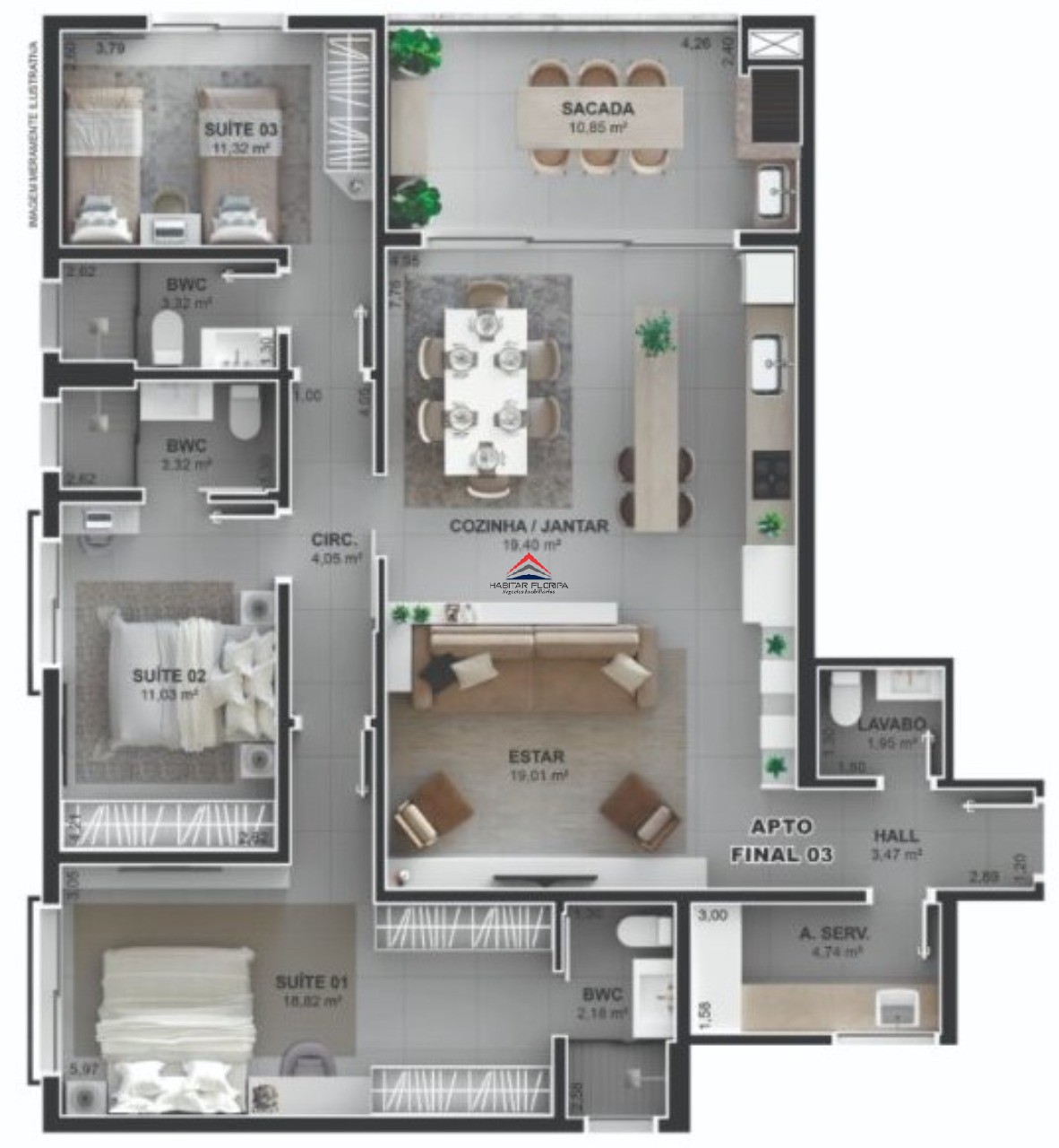 Apartamento à venda com 3 quartos, 134m² - Foto 45