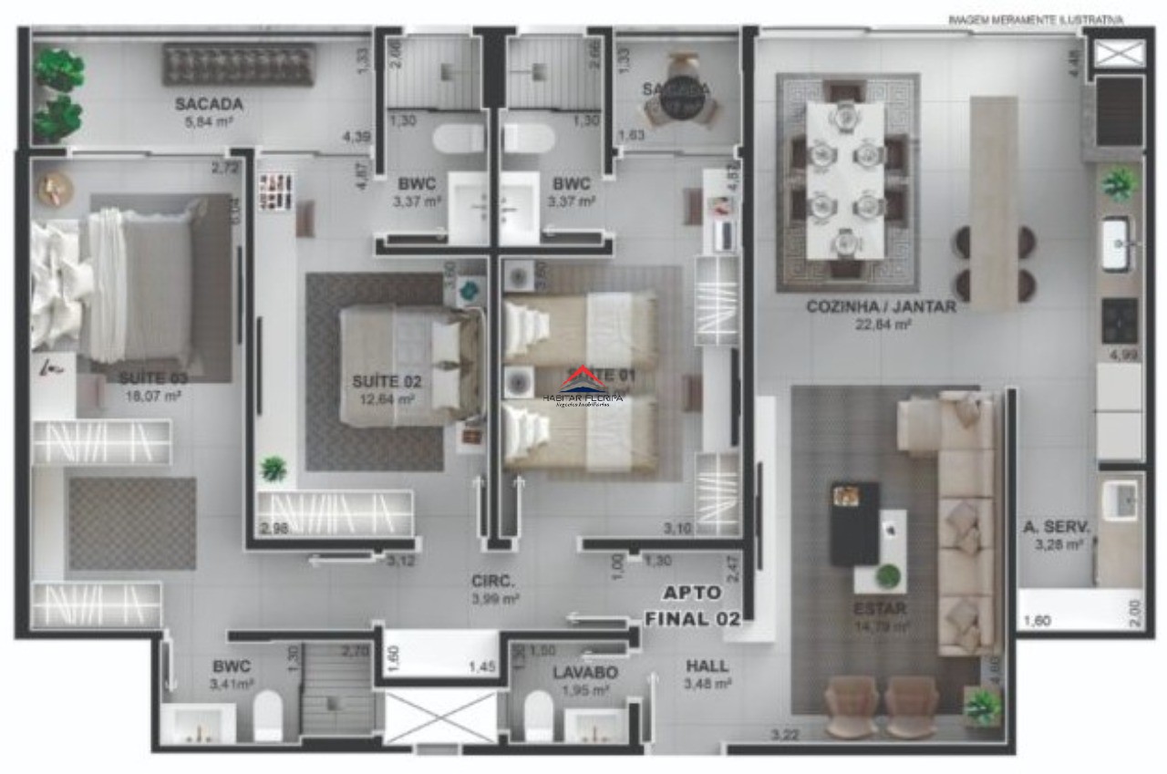 Apartamento à venda com 3 quartos, 134m² - Foto 46