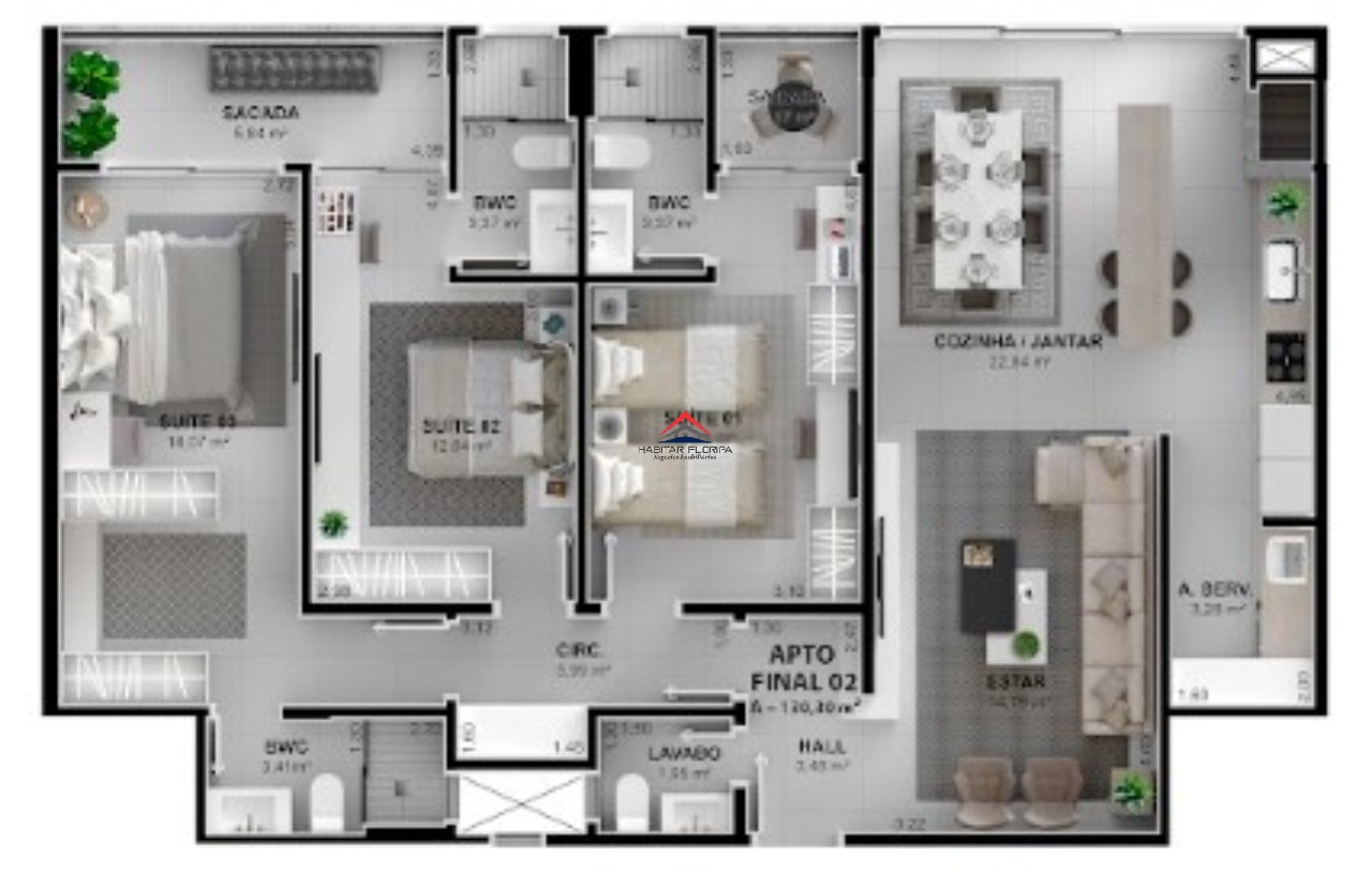 Apartamento à venda com 3 quartos, 134m² - Foto 35