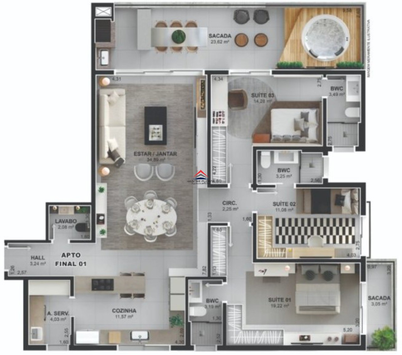 Apartamento à venda com 3 quartos, 134m² - Foto 47