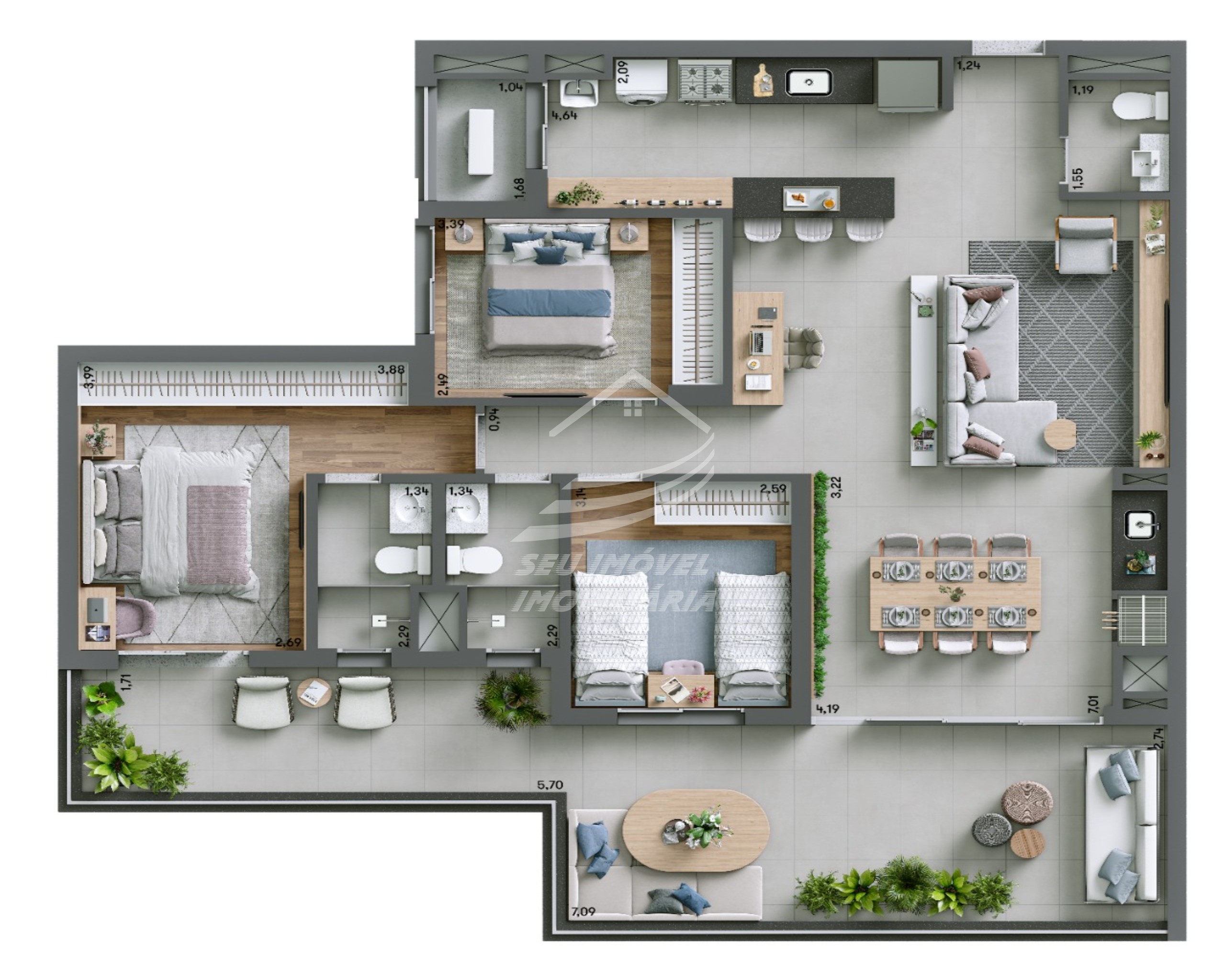 Apartamento, 3 quartos, 100 m² - Foto 28