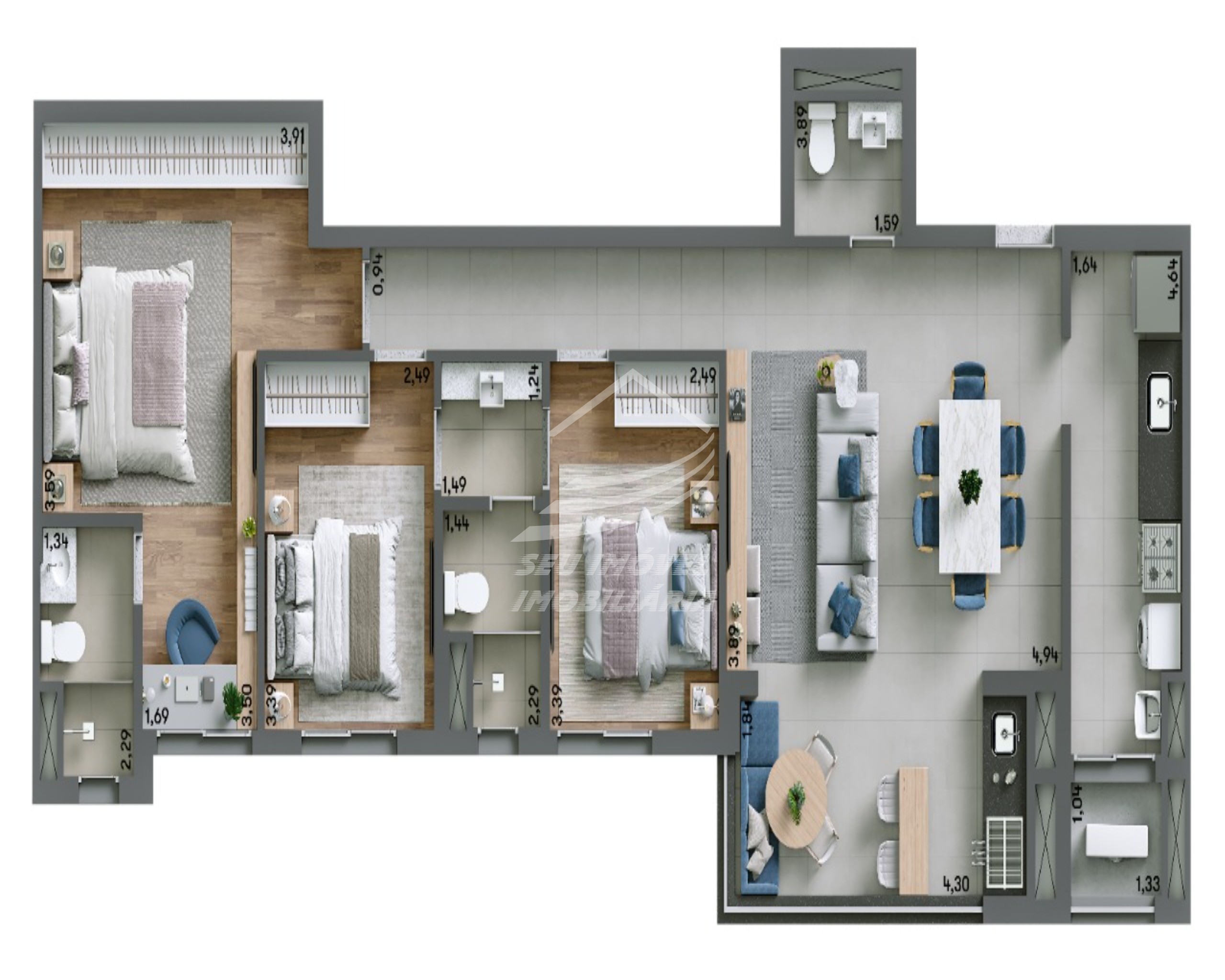 Apartamento, 3 quartos, 100 m² - Foto 26