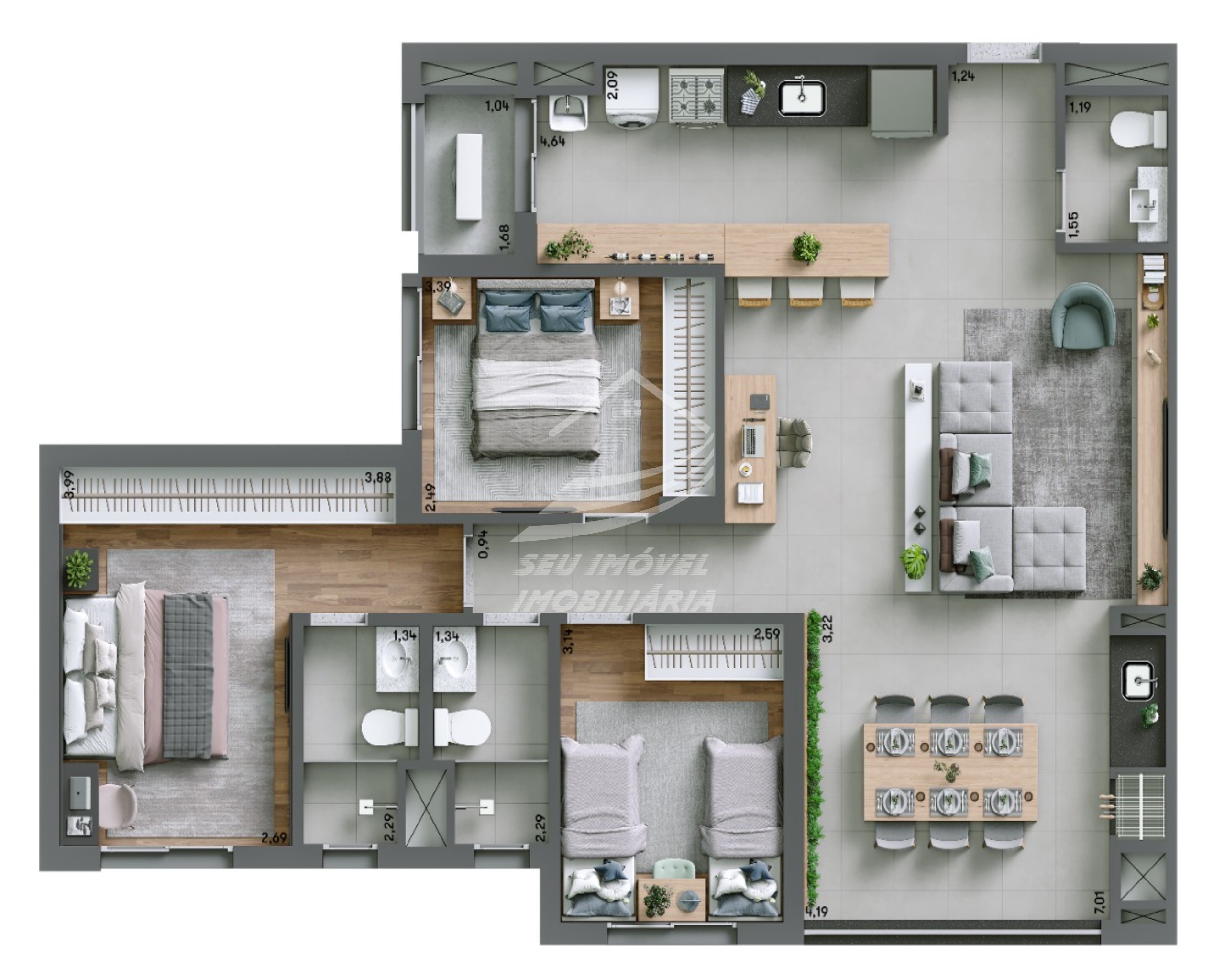 Apartamento, 3 quartos, 100 m² - Foto 24