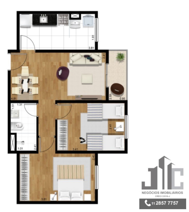 Apartamento à venda com 2 quartos, 49m² - Foto 7