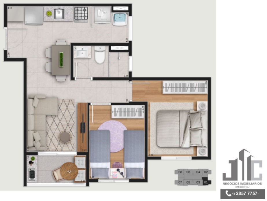 Apartamento à venda com 2 quartos, 43m² - Foto 12