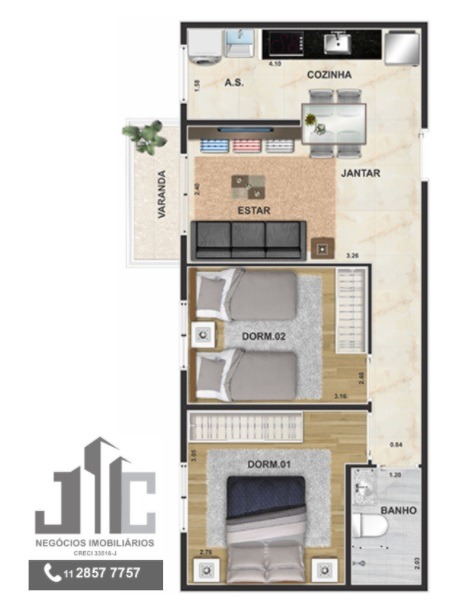 Apartamento à venda com 2 quartos, 46m² - Foto 13