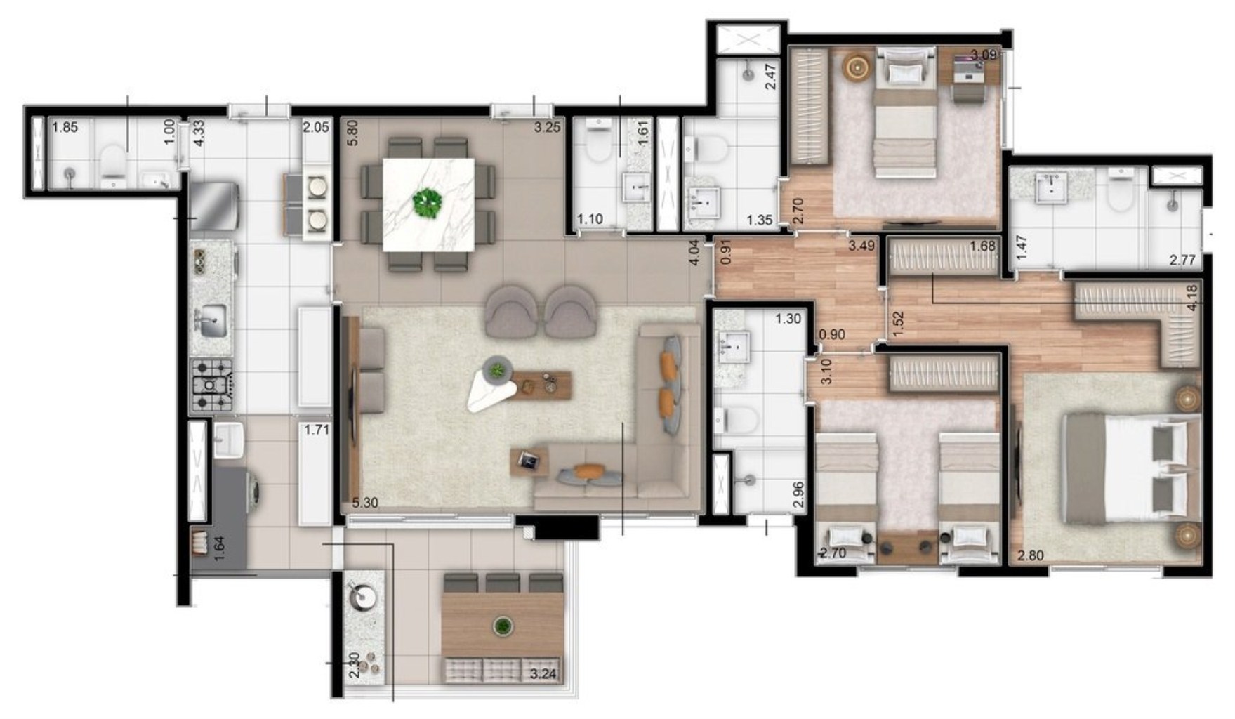 Apartamento à venda com 4 quartos, 115m² - Foto 19