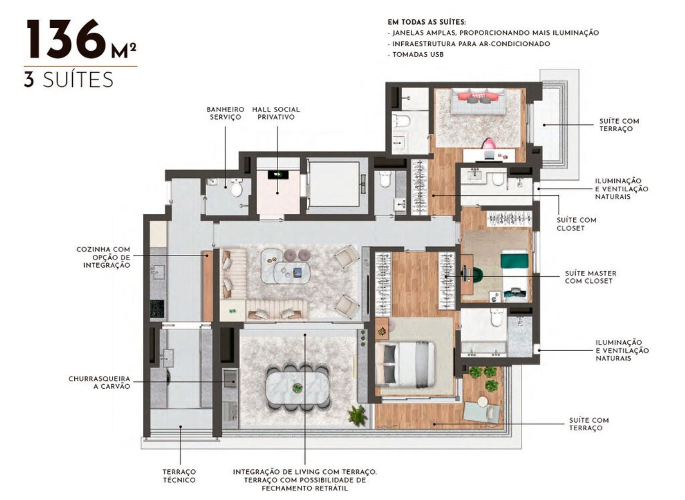 Apartamento à venda com 3 quartos, 136m² - Foto 21