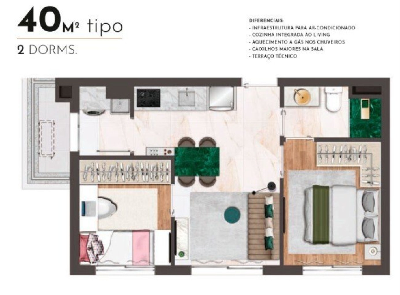 Apartamento à venda com 2 quartos, 40m² - Foto 18