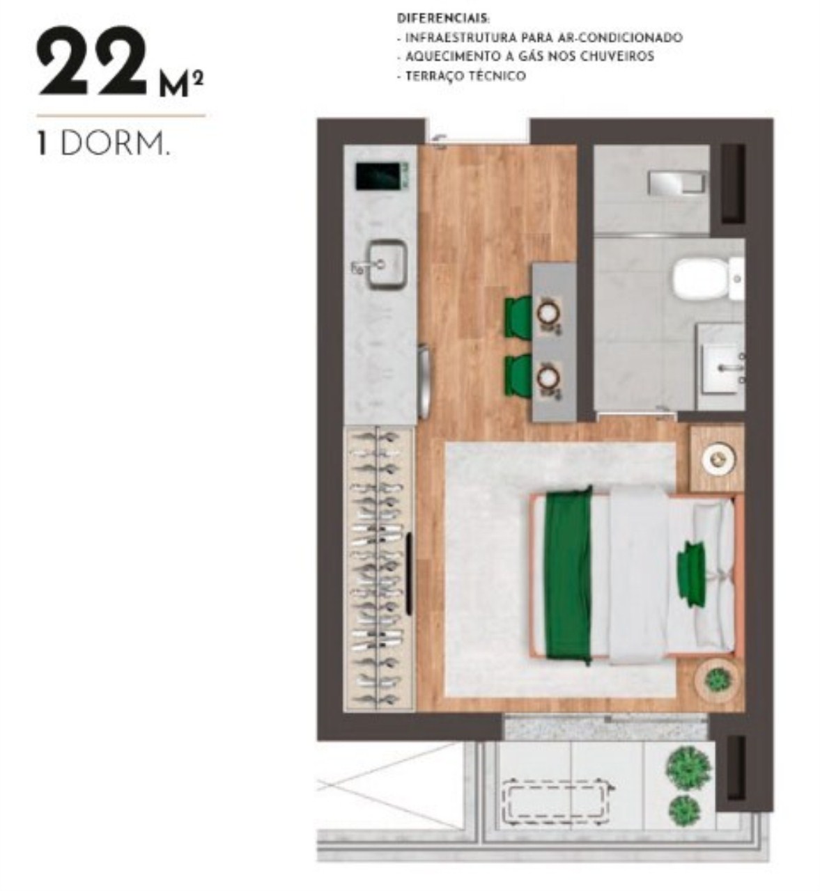 Apartamento à venda com 1 quarto, 27m² - Foto 16