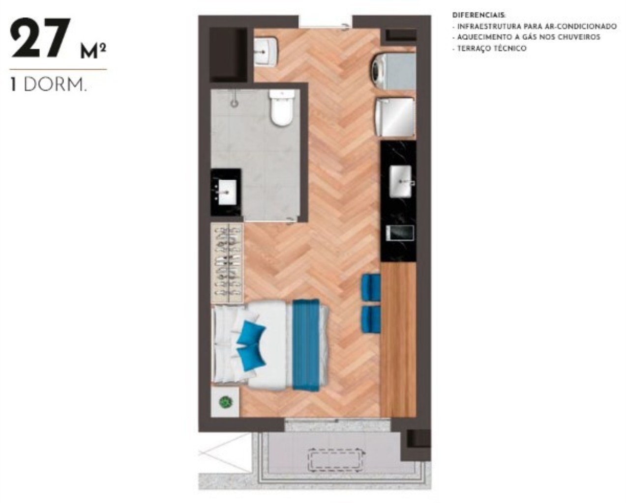 Apartamento à venda com 1 quarto, 27m² - Foto 17