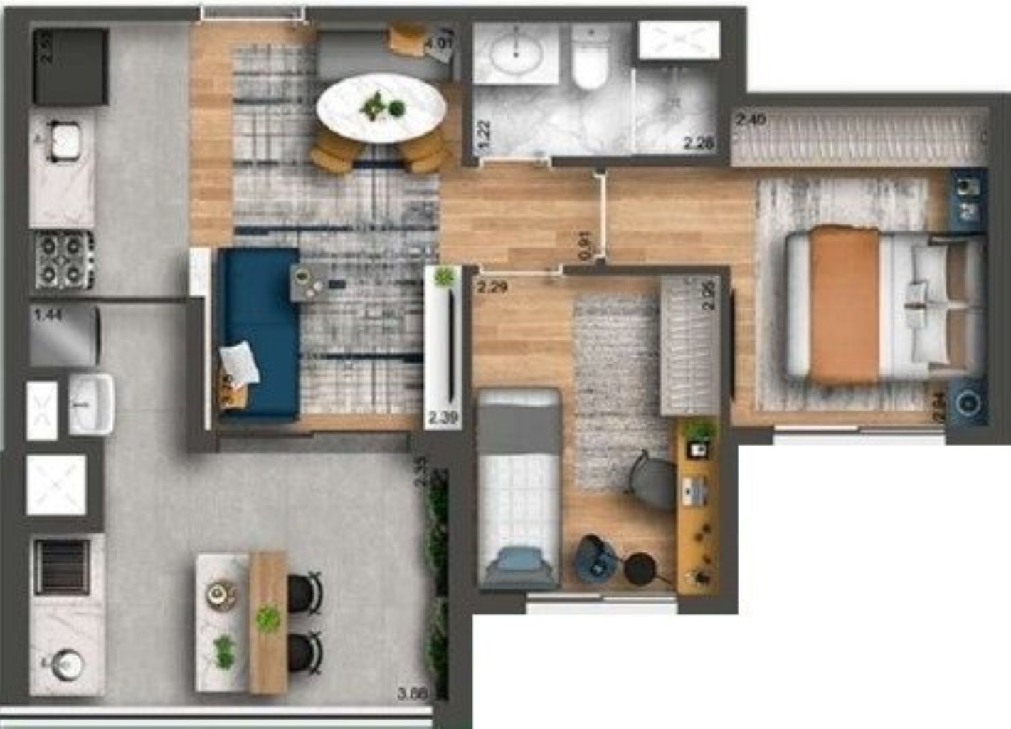 Apartamento à venda com 3 quartos, 69m² - Foto 17