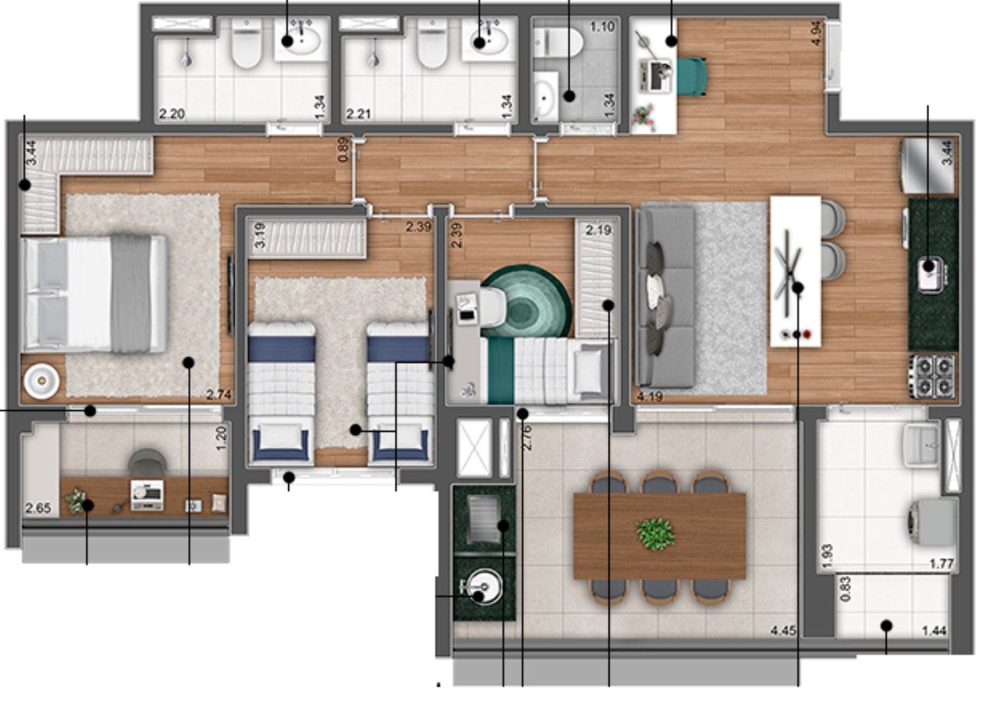 Apartamento à venda com 2 quartos, 69m² - Foto 30