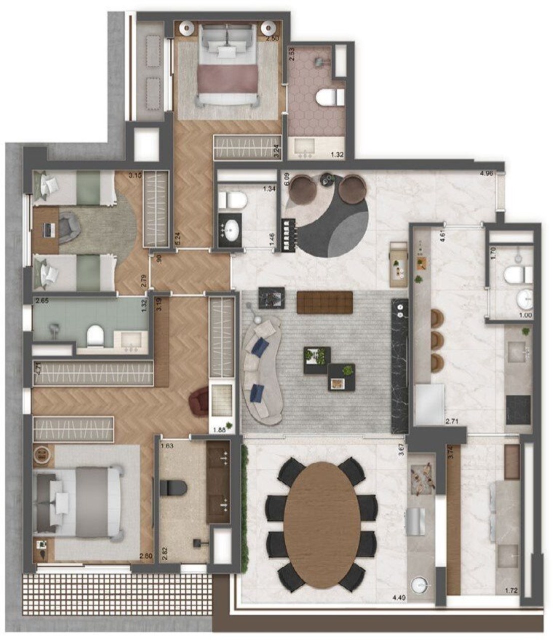 Apartamento à venda com 3 quartos, 184m² - Foto 20