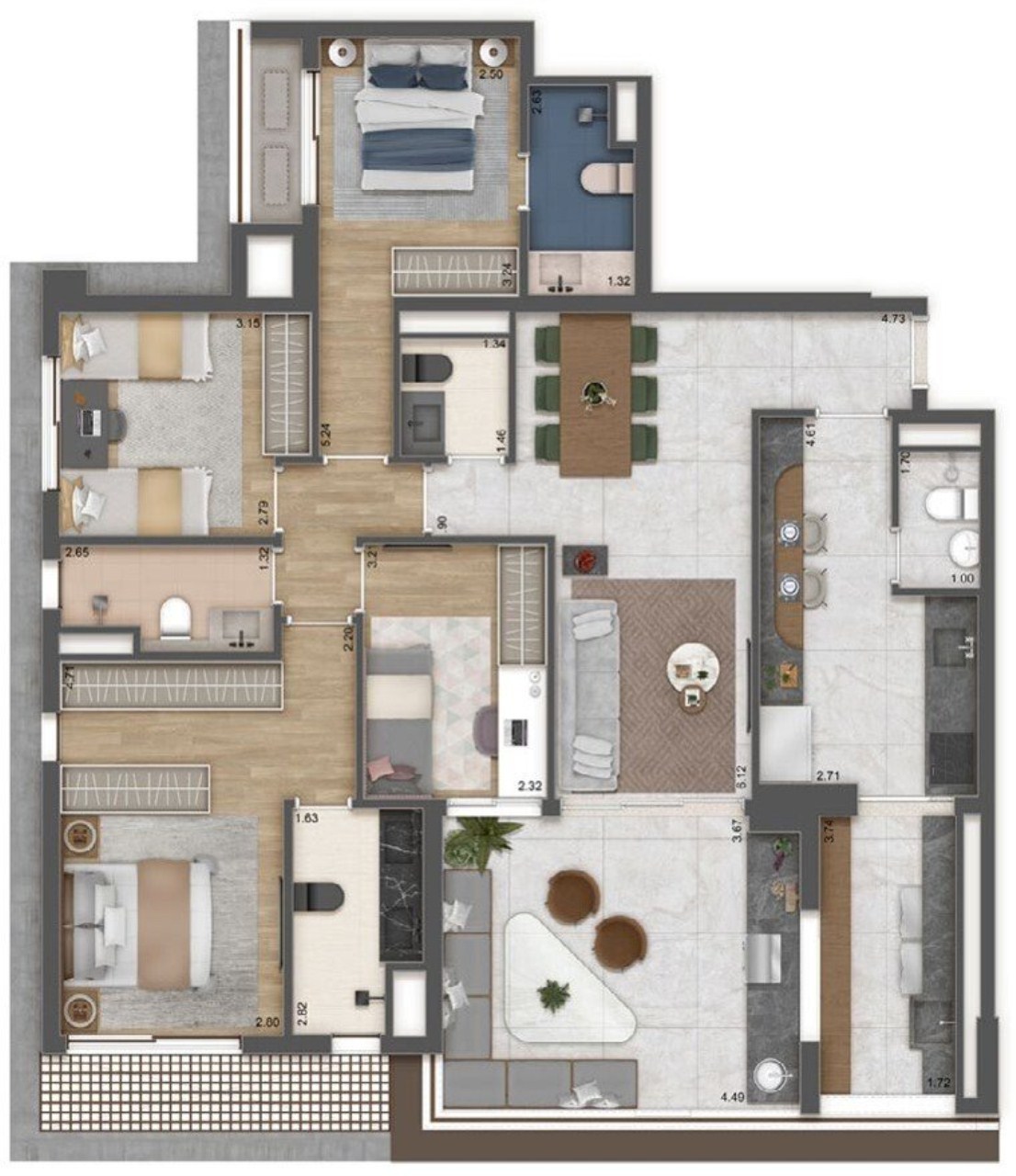 Apartamento à venda com 3 quartos, 184m² - Foto 19